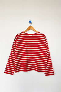 Le Bon Shoppe boat neck long sleeve Sailor Top red white stripe | Pipe and Row Seattle