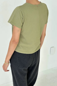 Le Bon Shoppe crewneck little boy tee mint dust green | Pipe and Row Seattle