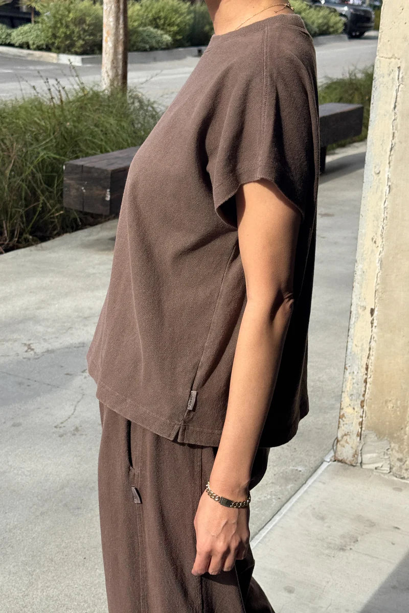 Le Bon Shoppe heavyweight urban muscle Jeanne tee chocolate brown