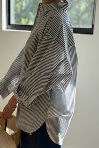 Le Bon Shoppe light weight Owen shirt denim white stripe slightly oversized | Pipe and Row Seattle