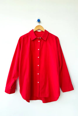 Le Bon Shoppe light weight Owen shirt red slightly oversized | Pipe and Row
