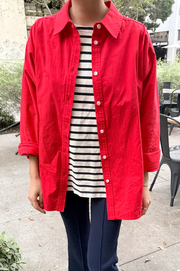 Le Bon Shoppe light weight Owen shirt red slightly oversized | Pipe and ...