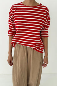 Le Bon Shoppe long sleeve Sailor Top red white stripe | Pipe and Row