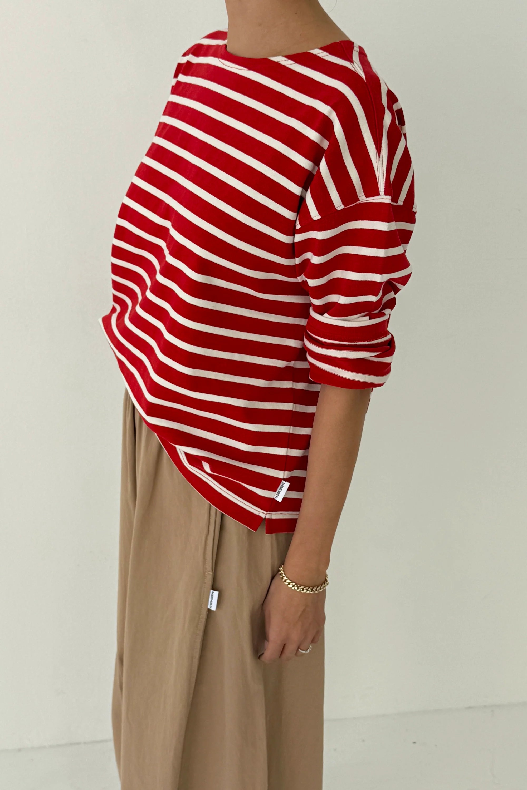 Le Bon Shoppe long sleeve Sailor Top red white stripe | Pipe and Row