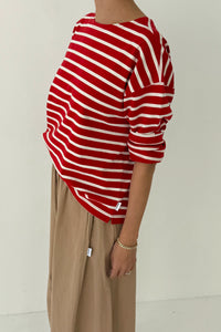 Le Bon Shoppe long sleeve Sailor Top red white stripe | Pipe and Row