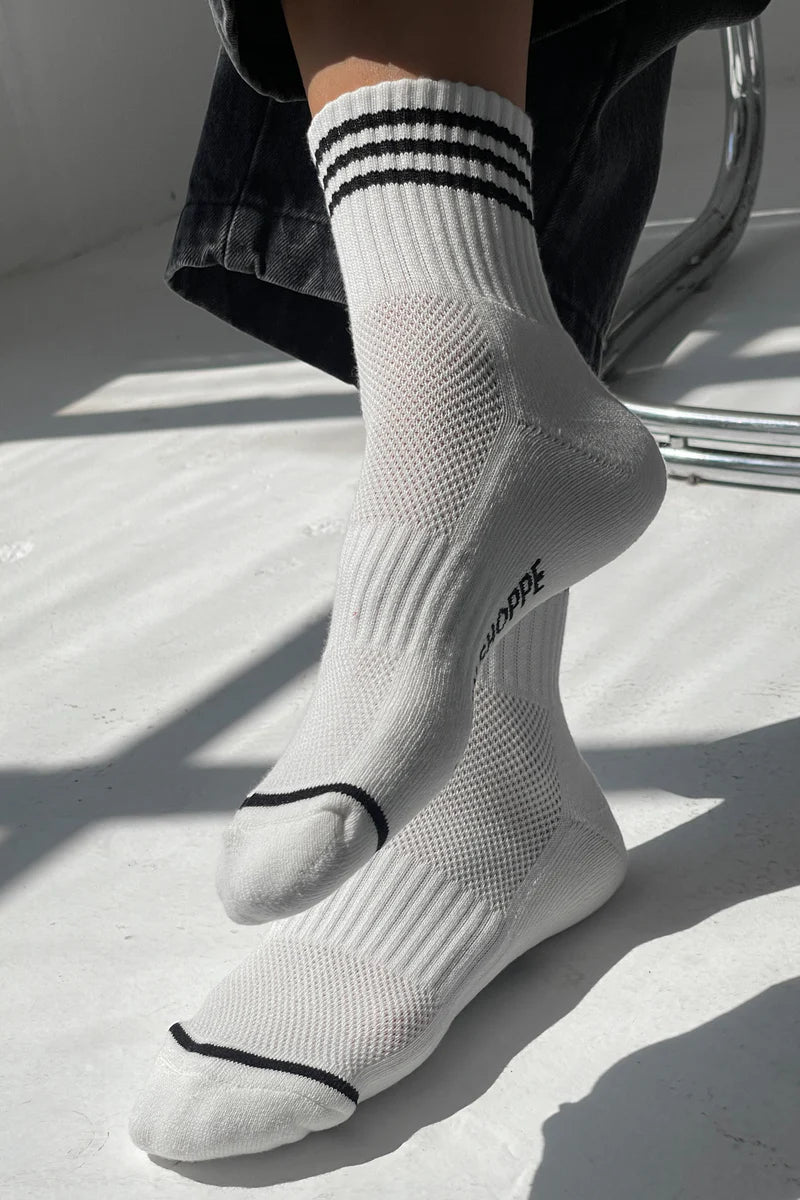 Le Bon Shoppe ribbed Girlfriend socks white | pipe and row boutique