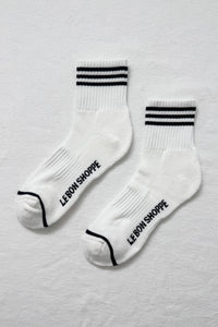 Le Bon Shoppe ribbed Girlfriend socks white | pipe and row boutique