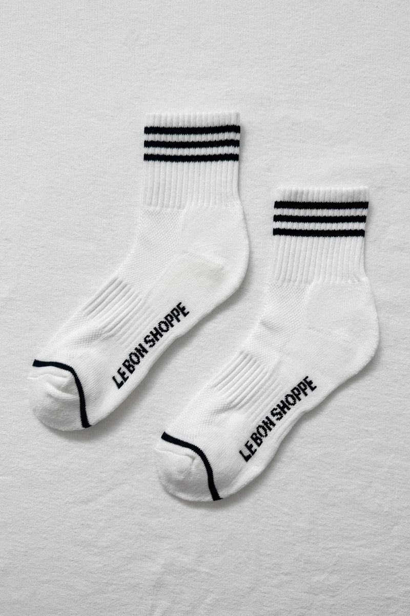 Le Bon Shoppe ribbed Girlfriend socks white | pipe and row boutique