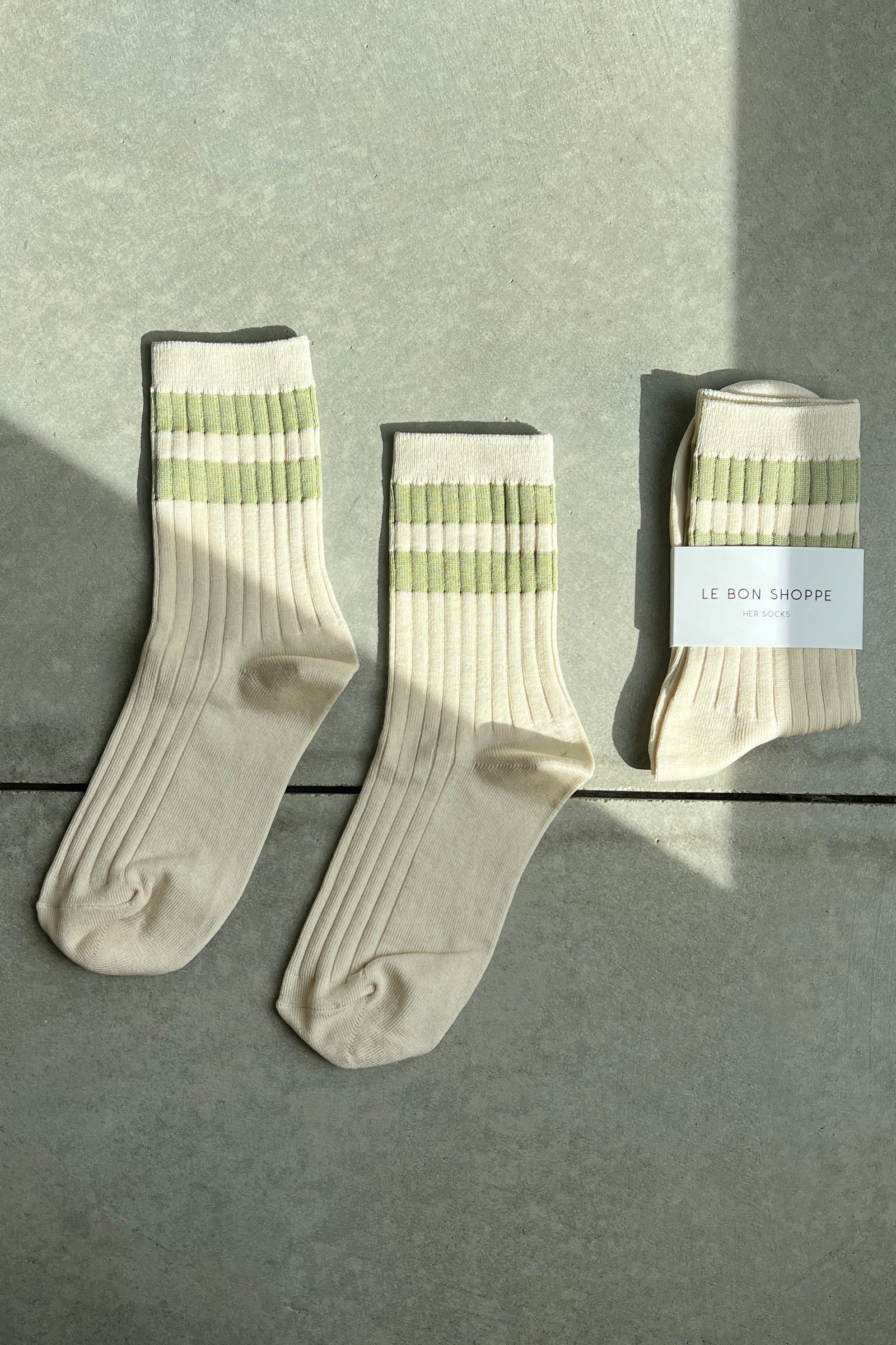 Le Bon Shoppe ribbed her varsity socks guacamole| Pipe and Row Seattle Boutique