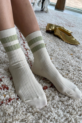 Le Bon Shoppe ribbed her varsity socks guacamole| Pipe and Row Seattle Boutique