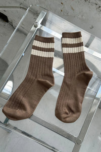 Le Bon Shoppe ribbed her varsity socks toffee | Pipe and Row Seattle Boutique