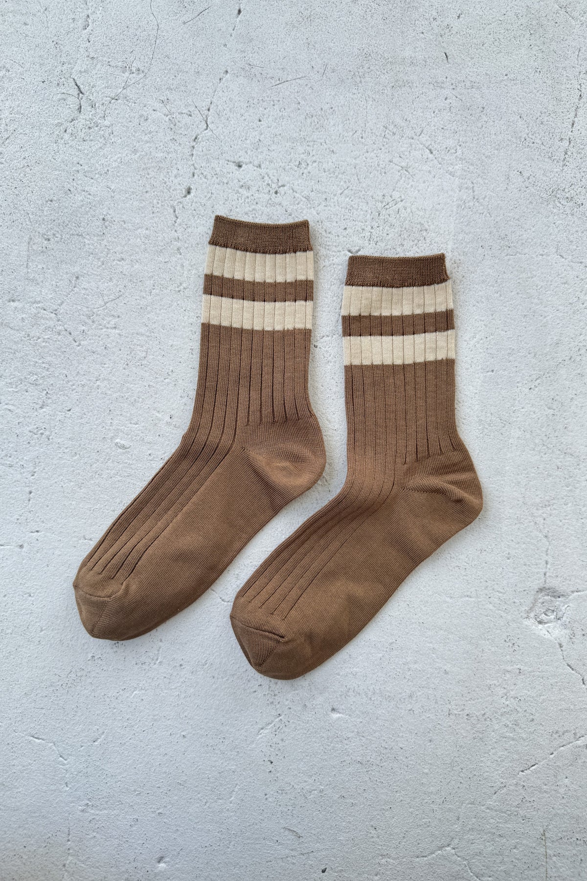 Le Bon Shoppe ribbed her varsity socks toffee brown taupe | Pipe and Row Seattle Boutique