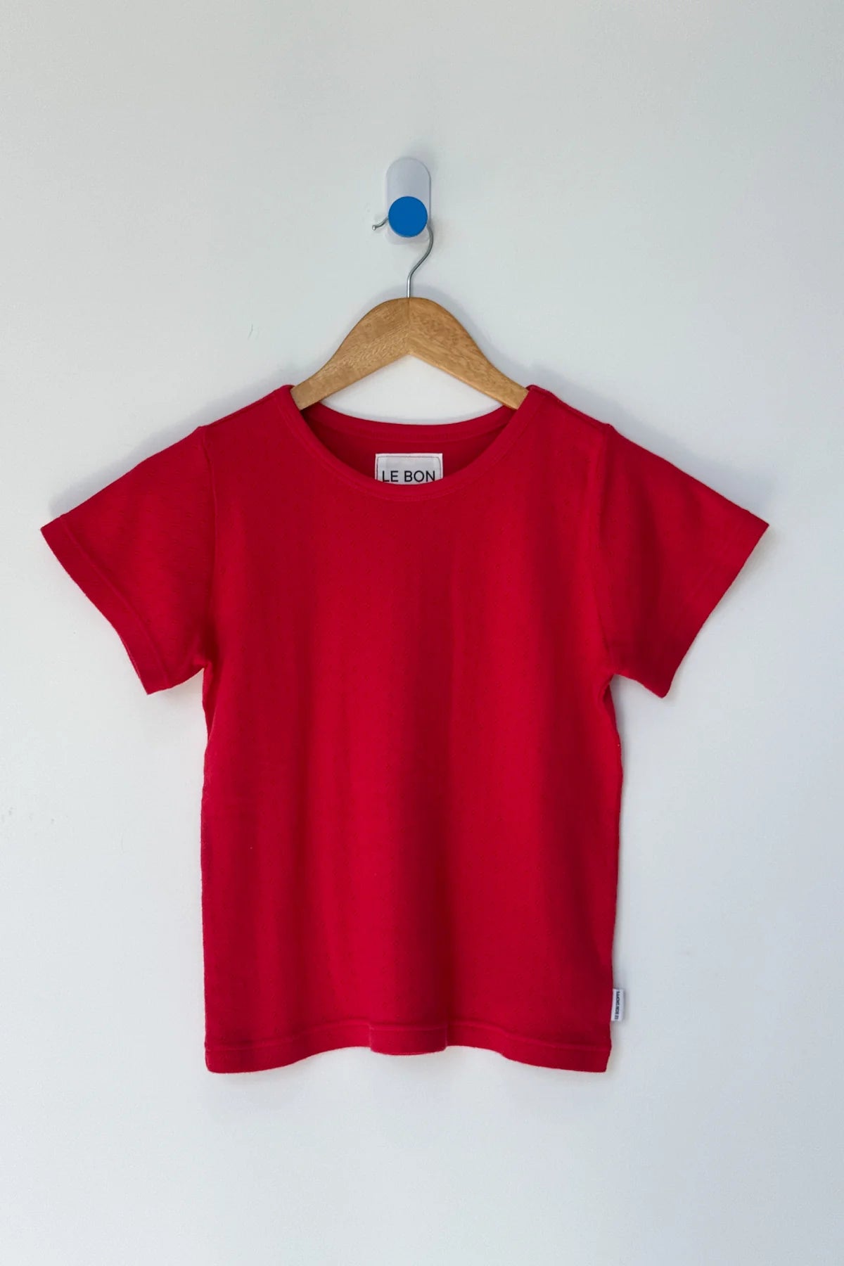 Le Bon Shoppe short sleeve pointelle babe tee red apple | Pipe and Row