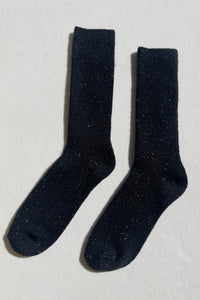 Le Bon Shoppe snow socks warm cozy black wool cotton | Pipe and Row