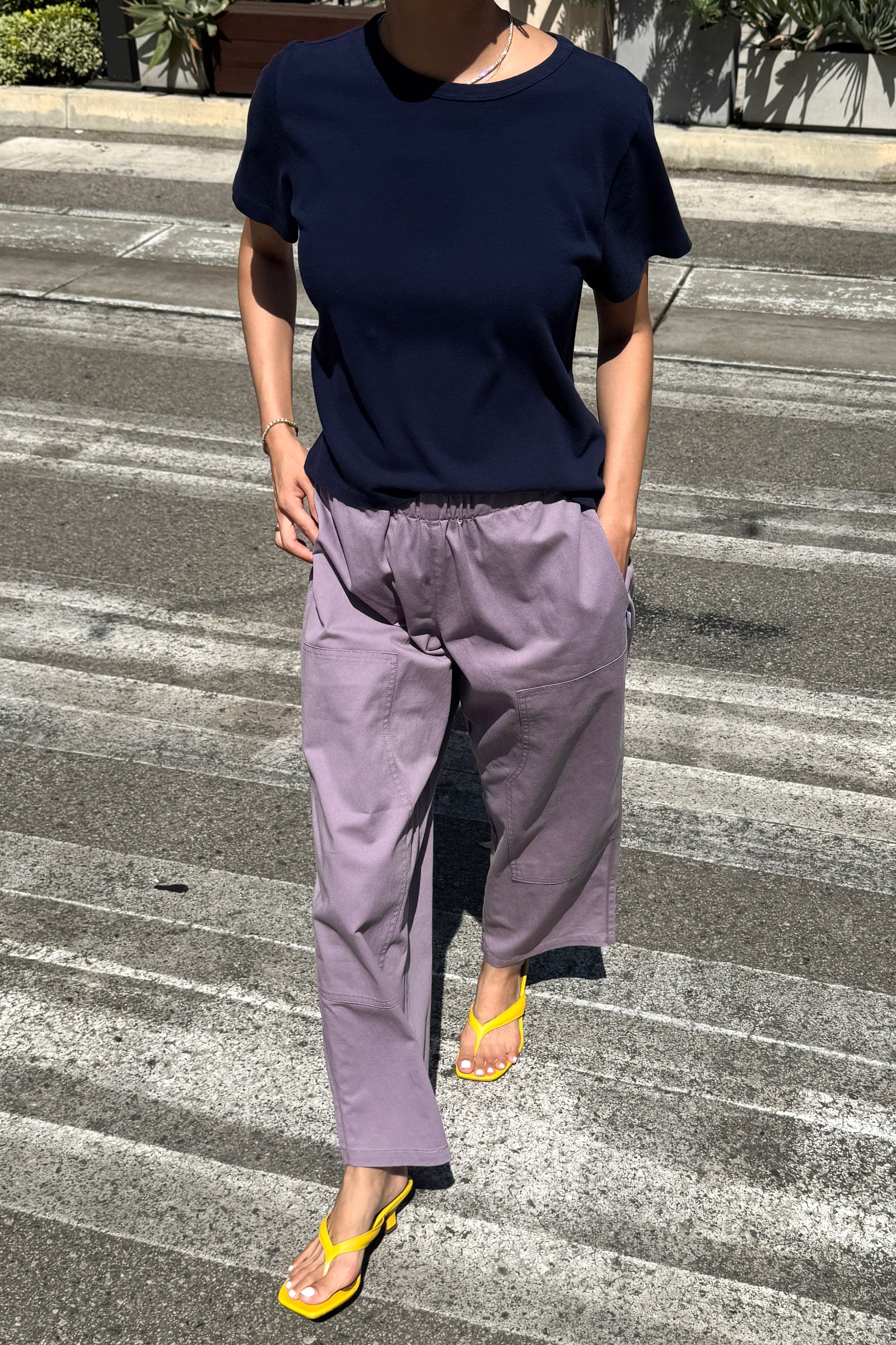 Le Bon Shoppe subtle tapered Gardener's utility pant lavender purple | Pipe and Row