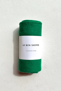 Le Bon Shoppe triangle shape cashmere shawl scarf kelly green | Pipe and Row Seattle