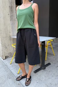 Le Bon shop Liam bermuda long loose shorts black canvas | Pipe and Row