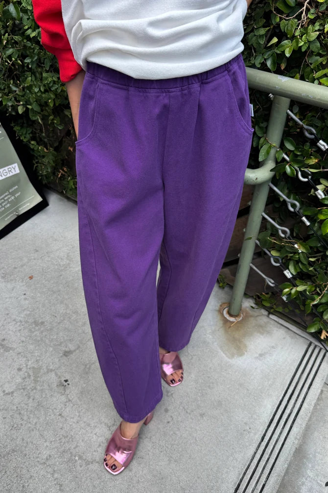 Le Bon shoppe elastic waist Arc pants eggplant deep purple | Pipe and Row