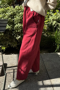 Le Bon shoppe elastic waist Arc pants oxblood dark red crimson | Pipe and Row Seattle