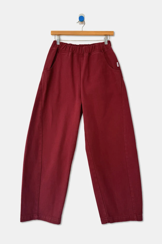 Le Bon shoppe elastic waist Arc pants oxblood dark red crimson | Pipe and Row