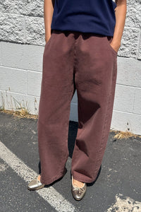 Le Bon shoppe elastic waist Arc pants chocolate heavyweight denim | Pipe and Row