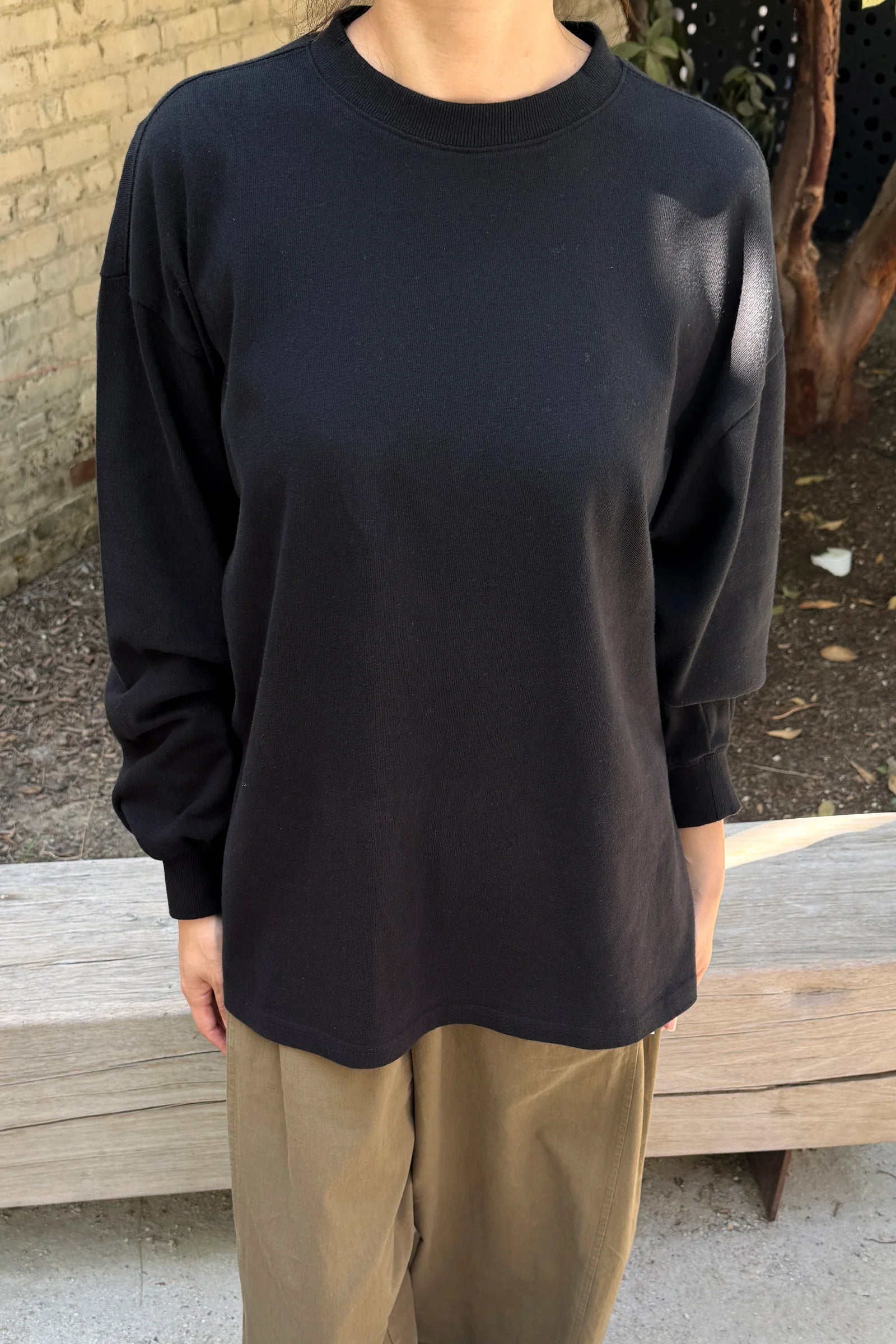Le Bon soft jersey supple tee long sleeve black | Pipe and Row Seattle