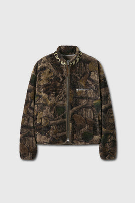 Tonywack leaf camo printed fleece zip jacket | BD34CJ19 PIPE AND ROW