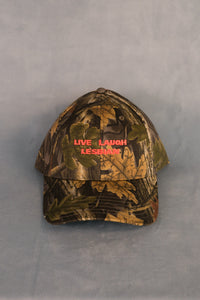 Live Laugh Lesbian camo Intentionally Blank dad hat orange writing | pipe and row boutique seattle
