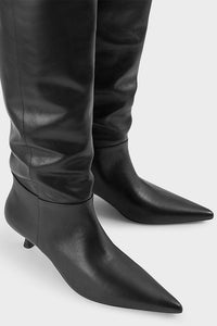 Vagabond slouchy Lykke knee high boots smooth black leather | Pipe and Row