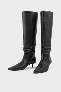 Vagabond slouchy Lykke knee high boots smooth black leather | Pipe and Row