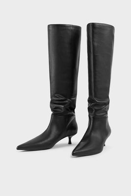 Vagabond slouchy Lykke knee high boots smooth black leather | Pipe and Row