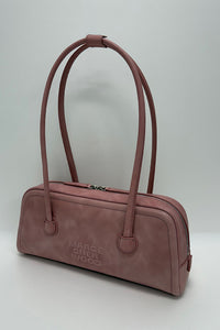 MARGESHERWOOD Soft Baguette handbag pink tea rose pull-up leather | Pipe and Row