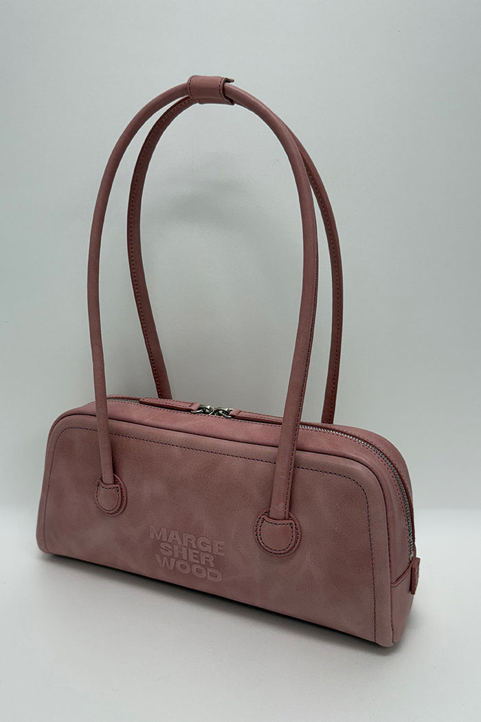 MARGESHERWOOD Soft Baguette handbag pink tea rose pull-up leather | Pipe and Row