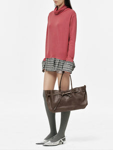 7fe5e5d08ec715df833d6ad383bfddd0MARGESHERWOOD Grandma Used Large tote bag washed brown pull-up leather work school handbag | Pipe and Row Seattle