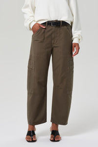 Citizens of Humanity Marcelle low slung twill cargo dark dogwood green | Pipe and Row