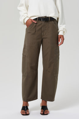 Citizens of Humanity Marcelle low slung twill cargo dark dogwood green | Pipe and Row