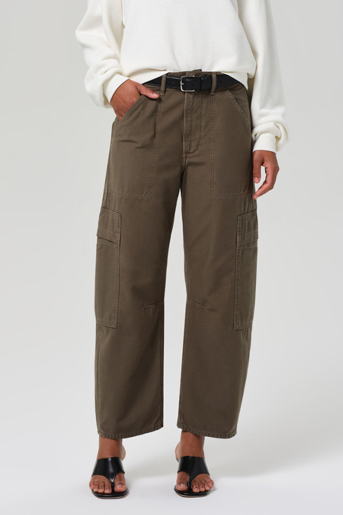 Citizens of Humanity Marcelle low slung twill cargo dark dogwood green | Pipe and Row