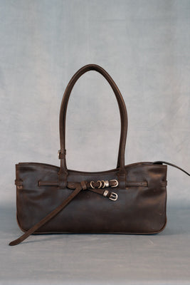 Margesherwood baguette Grandma used shoulder bag washed brown pull-up | Pipe and Row