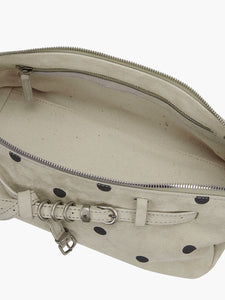 Margesherwood baguette Grandma used sling handbag blond wood printed suede polka dot | Pipe and Row