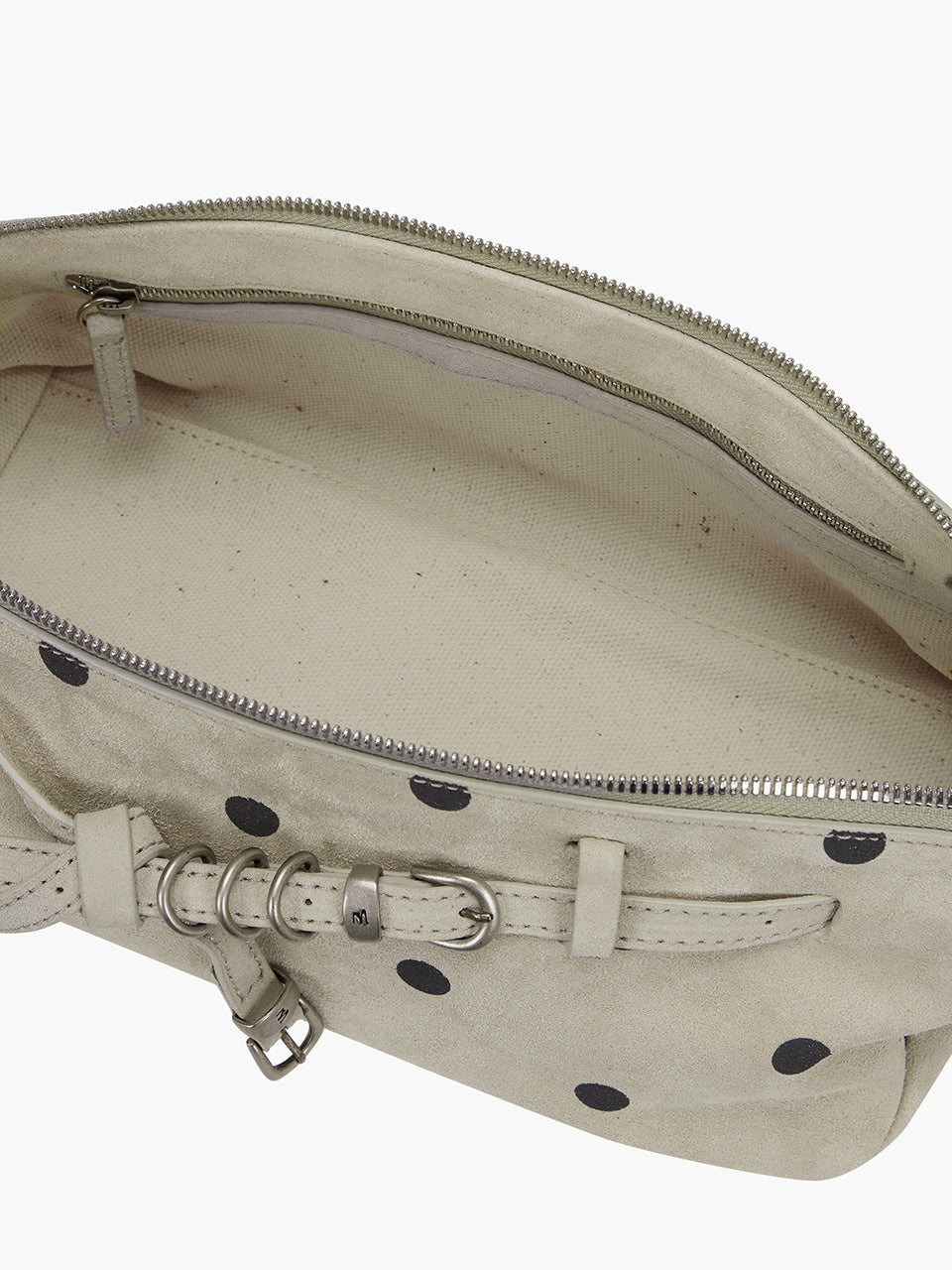 Margesherwood baguette Grandma used sling handbag blond wood printed suede polka dot | Pipe and Row