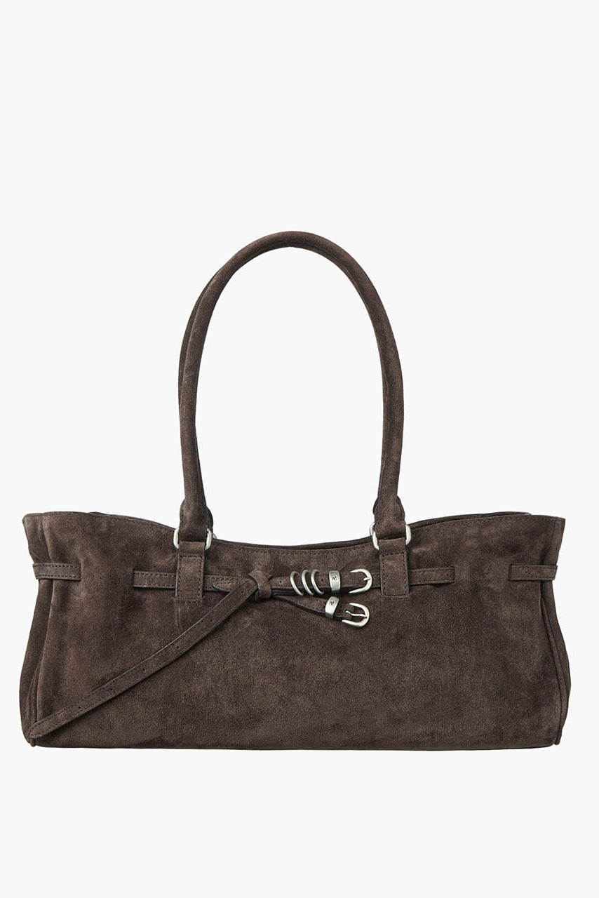 Margesherwood soft grandma shoulder bag ash brown suede | Pipe and Row