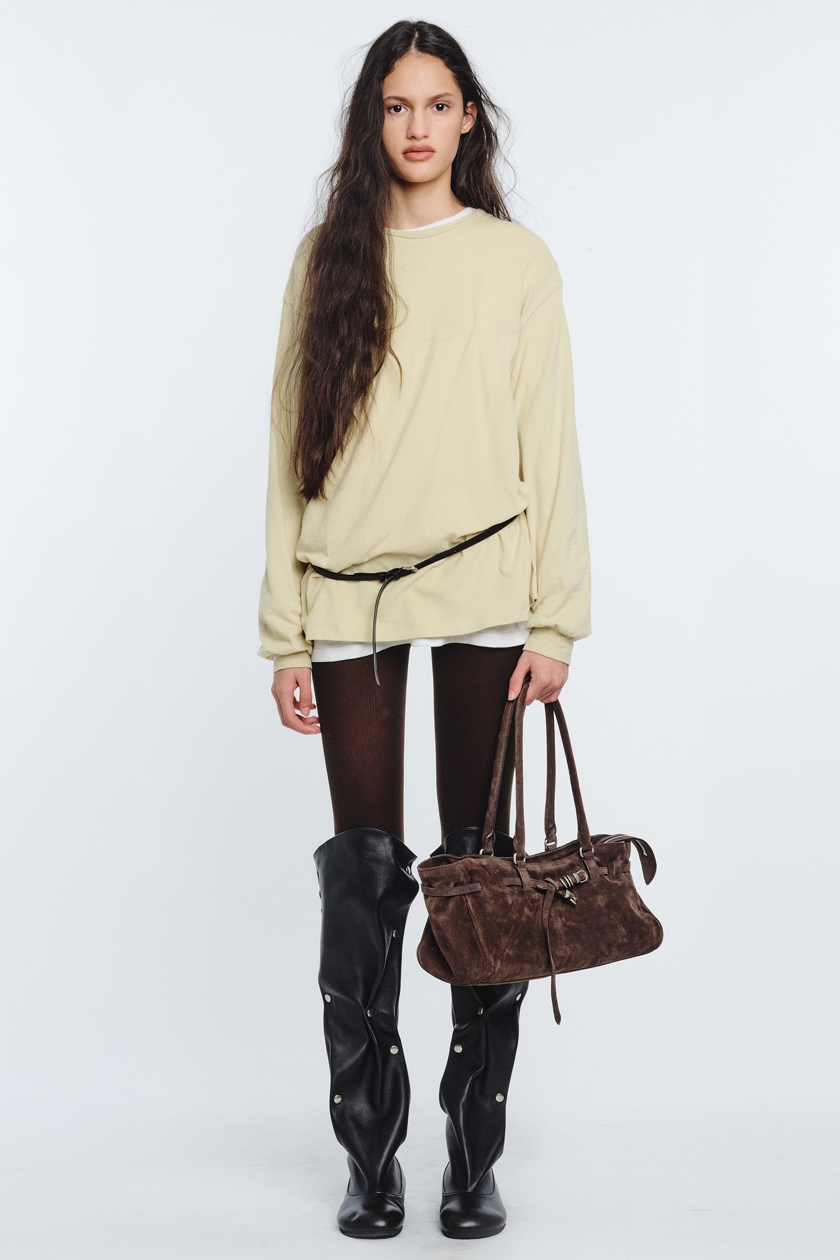 Margesherwood soft grandma shoulder bag ash brown suede | Pipe and Row Seattle