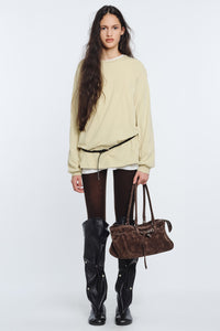 Margesherwood soft grandma shoulder bag ash brown suede | Pipe and Row Seattle