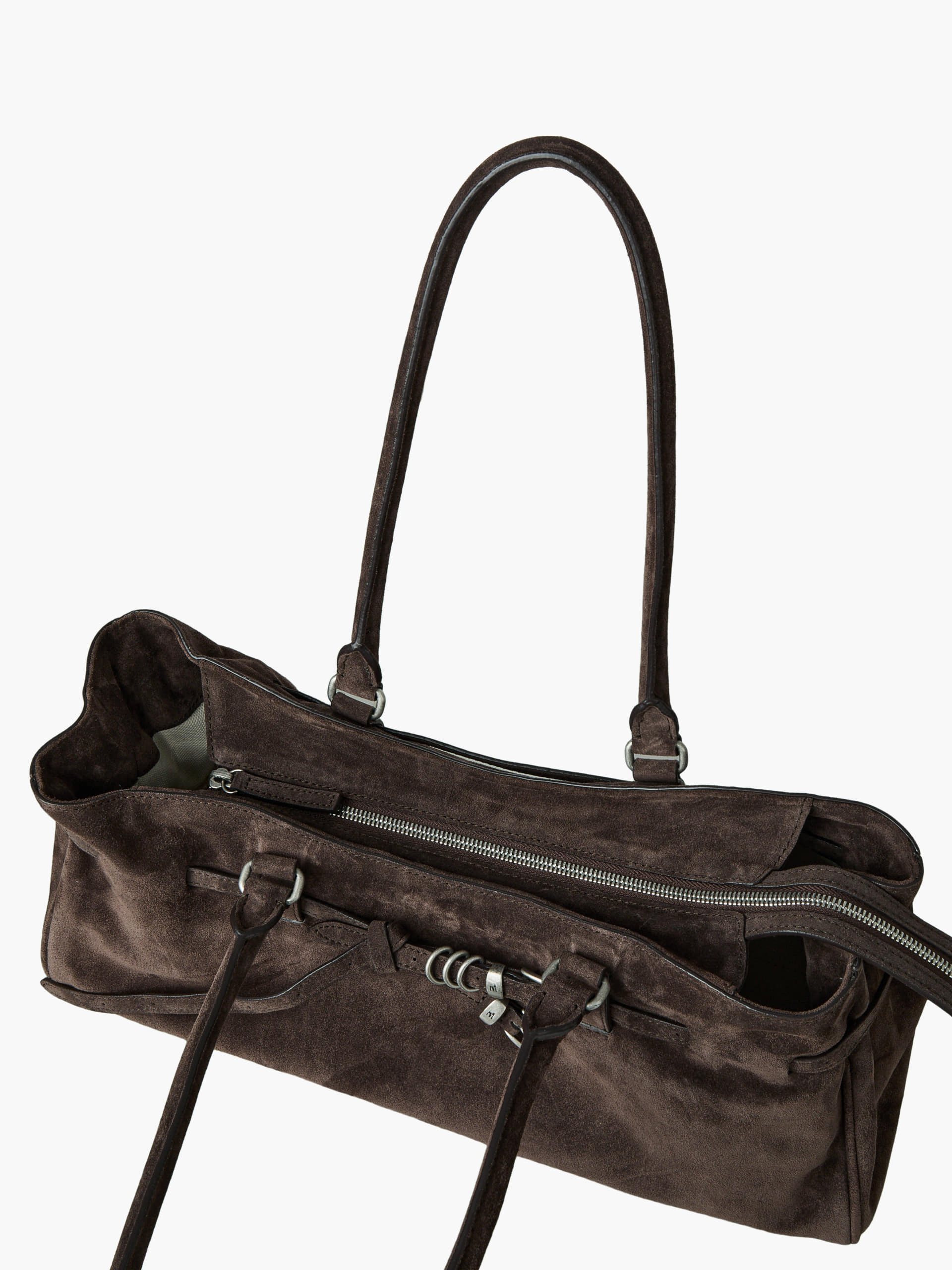 Margesherwood soft grandma shoulder handbag ash brown suede | Pipe and Row Seattle
