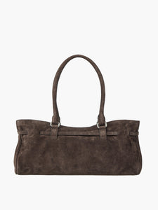Margesherwood soft grandma shoulder handbag ash brown suede zip | Pipe and Row Seattle