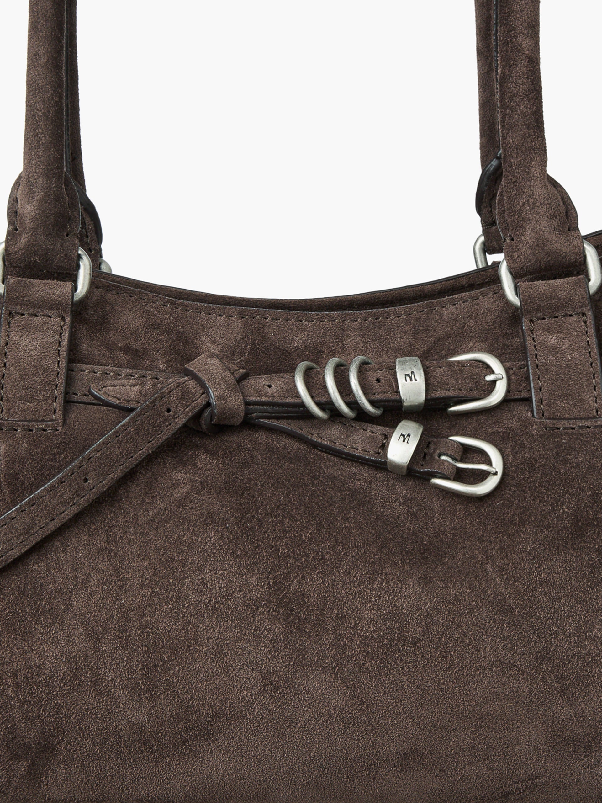Margesherwood soft grandma shoulder handbag slouchy ash brown suede | Pipe and Row Seattle