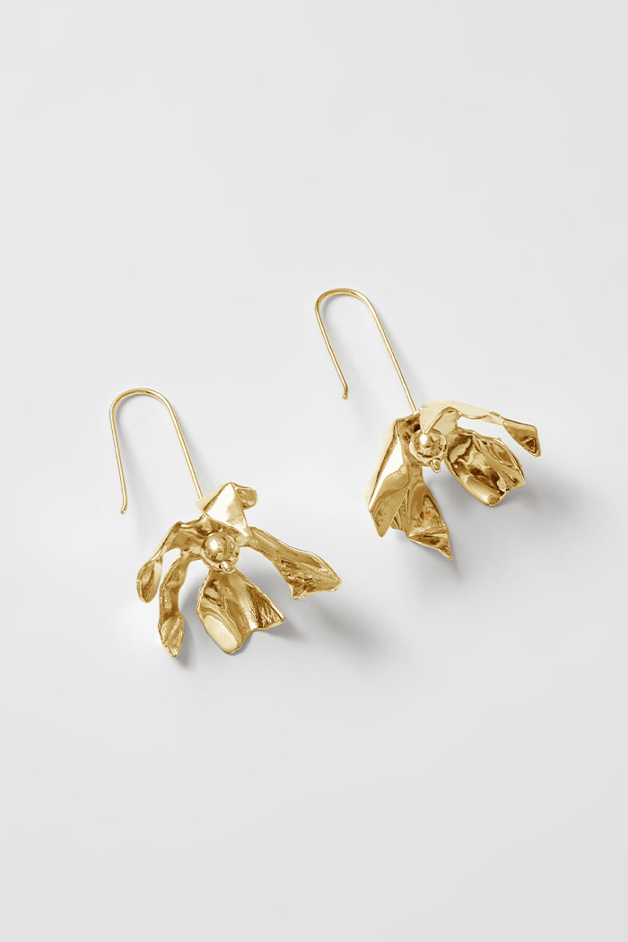 Wolf Circus Marley flower drop earrings gold | Pipe and Row Seattle