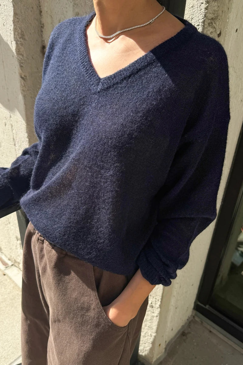 MATTHEW V-NECK MOHAIR SWEATER