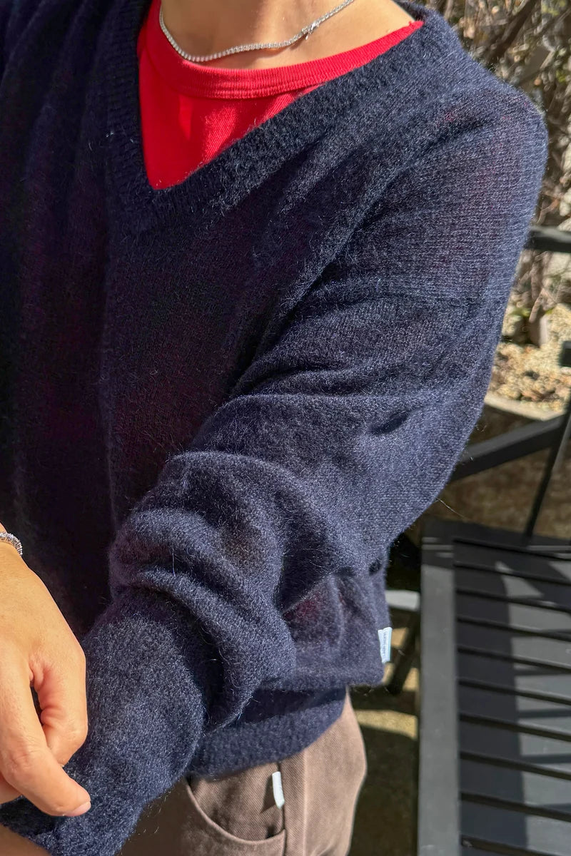 MATTHEW V-NECK MOHAIR SWEATER