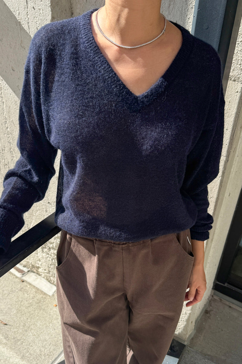 MATTHEW V-NECK MOHAIR SWEATER